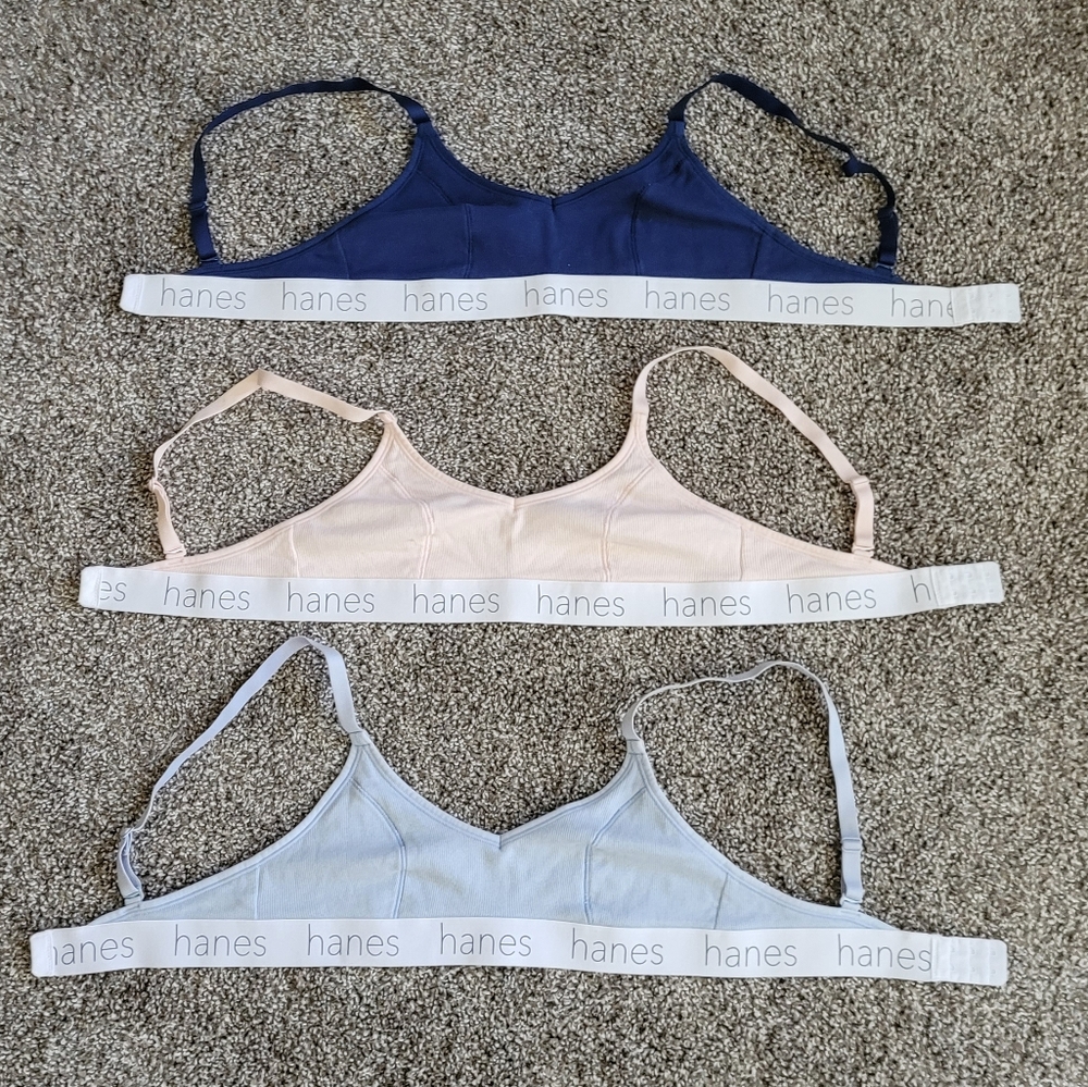 Hanes bralette Bundle Bralettes Whitw Blue Navy Pink